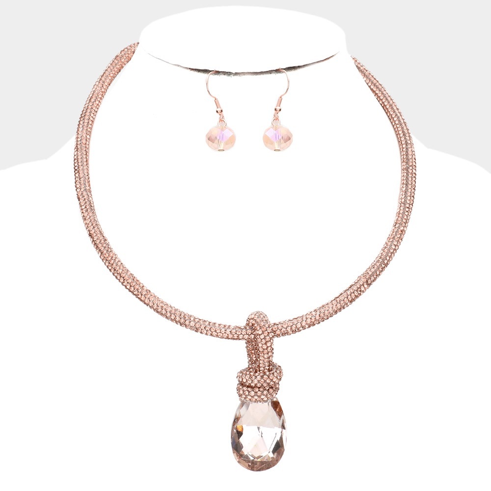 Teardrop Pendant Necklace Set